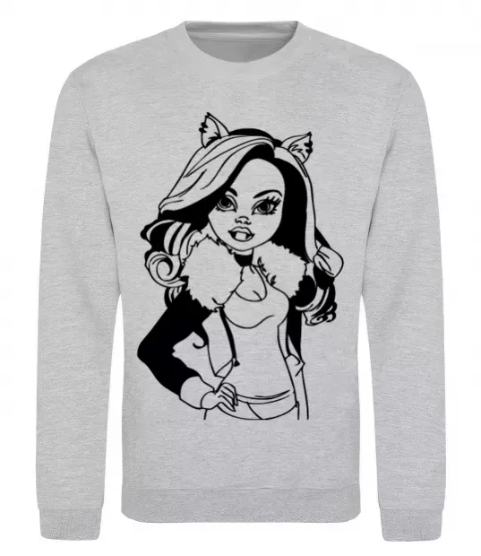 Свитшот Клодін Вульф портрет Серый меланж фото