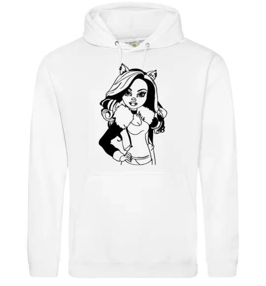 Мужская толстовка (худи) Клодін Вульф портрет Белый фото