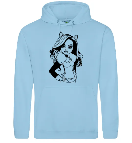 Жіноча толстовка (худі) Клодін Вульф портрет Блакитний фото