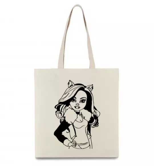 Еко-сумка Клодін Вульф портрет Бежевий фото