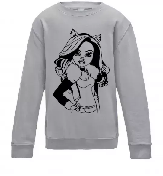 Дитячий світшот Клодін Вульф портрет Сірий меланж фото