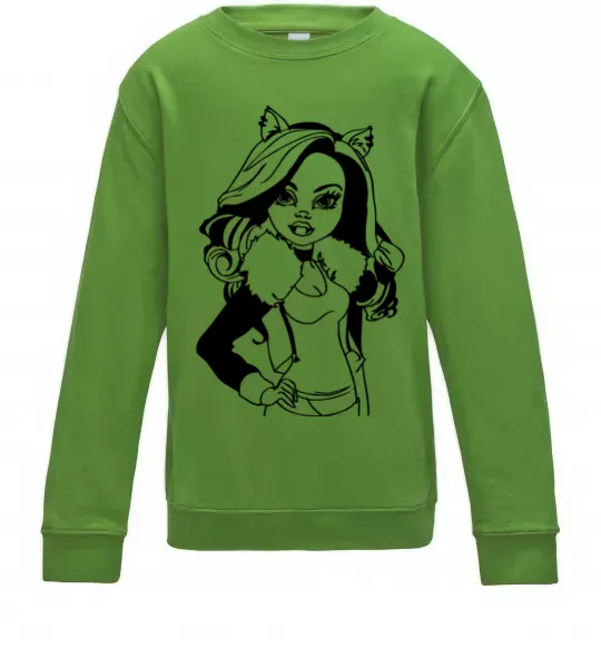 Дитячий світшот Клодін Вульф портрет Лаймовий фото