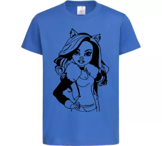 Детская футболка Клодін Вульф портрет Ярко-синий фото