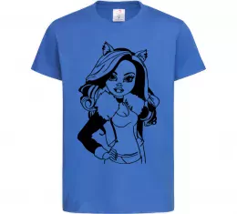 Дитяча футболка Клодін Вульф портрет Яскраво-синій фото