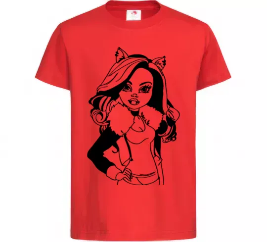 Детская футболка Клодін Вульф портрет Красный фото