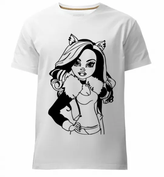 Чоловіча преміум футболка Клодін Вульф портрет Білий фото