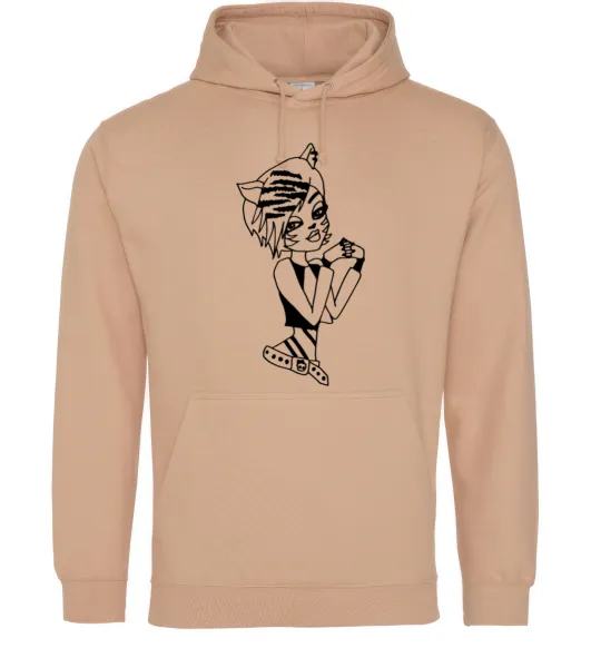 Женская толстовка (худи) Торалей Страйп Песочный фото