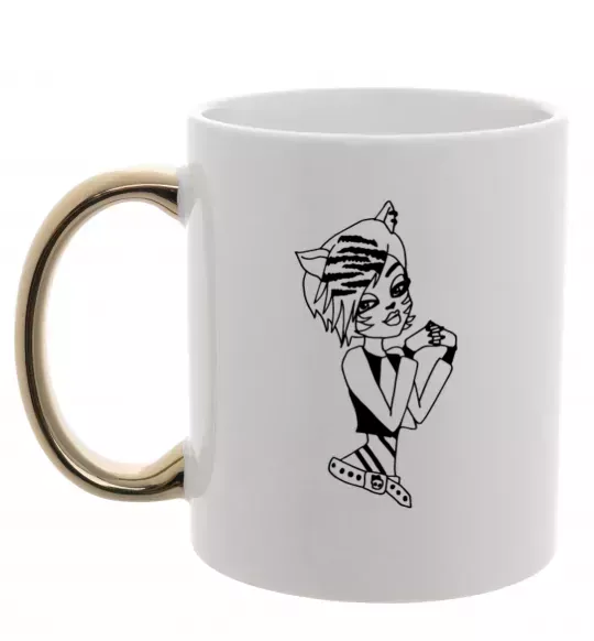 Чашка с цветной ручкой Торалей Страйп Золото фото