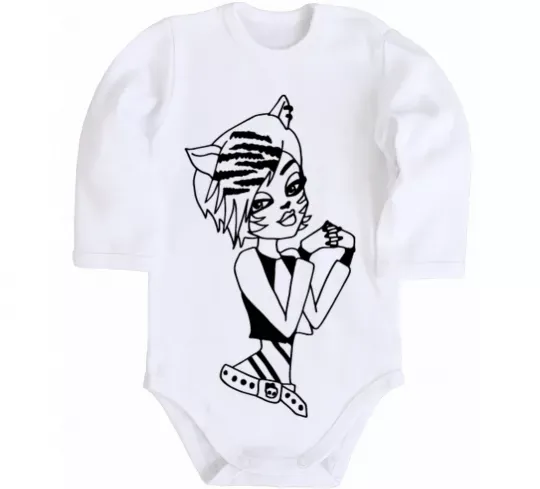 Дитячий бодік Торалей Страйп Білий фото