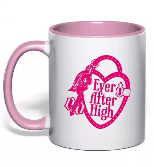 Чашка с цветной ручкой Logo Ever After High Нежно розовый фото