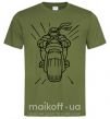 Чоловіча футболка Черепашка-Ниндзя на мотоцикле Оливковий фото