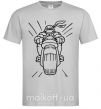 Чоловіча футболка Черепашка-Ниндзя на мотоцикле Сірий фото