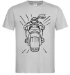 Мужская футболка Черепашка-Ніндзя на мотоциклі Серый фото