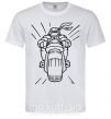 Мужская футболка Черепашка-Ниндзя на мотоцикле Белый фото