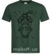 Мужская футболка Черепашка-Ниндзя на мотоцикле Темно-зеленый фото