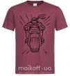 Чоловіча футболка Черепашка-Ниндзя на мотоцикле Бордовий фото