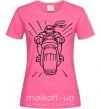 Женская футболка Черепашка-Ниндзя на мотоцикле Ярко-розовый фото