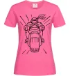 Жіноча футболка Черепашка-Ніндзя на мотоциклі Яскраво-рожевий фото