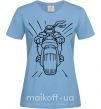 Женская футболка Черепашка-Ниндзя на мотоцикле Голубой фото
