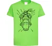 Дитяча футболка Черепашка-Ніндзя на мотоциклі Лаймовий фото