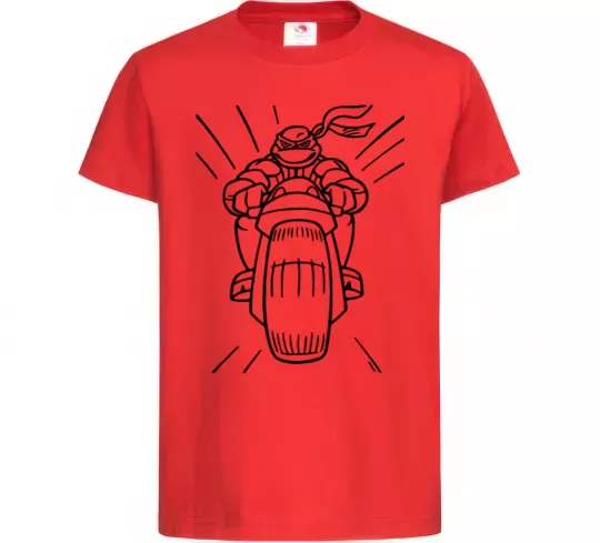 Дитяча футболка Черепашка-Ніндзя на мотоциклі Червоний фото