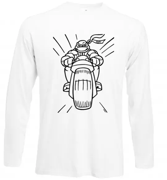 Лонгслив Черепашка-Ніндзя на мотоциклі Белый фото
