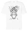 Футболка Оверсайз Черепашка-Ніндзя на мотоциклі Білий фото