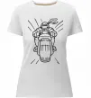 Женская премиум футболка Черепашка-Ніндзя на мотоциклі Белый фото