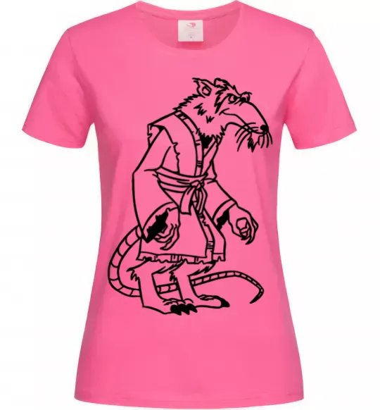 Жіноча футболка Сенсей Сплінтер Яскраво-рожевий фото