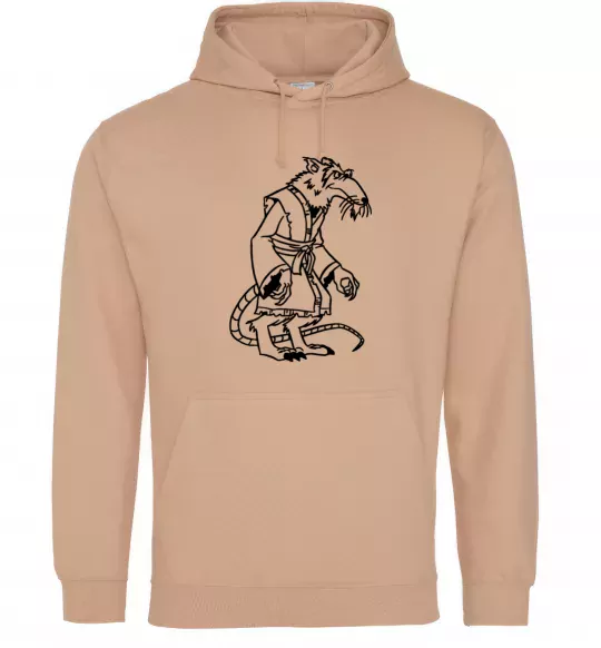 Мужская толстовка (худи) Сенсей Сплінтер Песочный фото