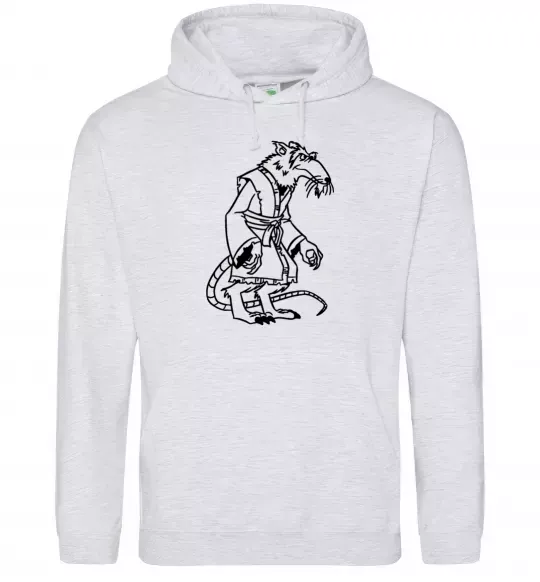 Жіноча толстовка (худі) Сенсей Сплінтер Сірий меланж фото