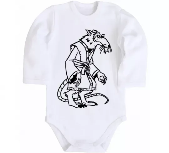 Дитячий бодік Сенсей Сплінтер Білий фото