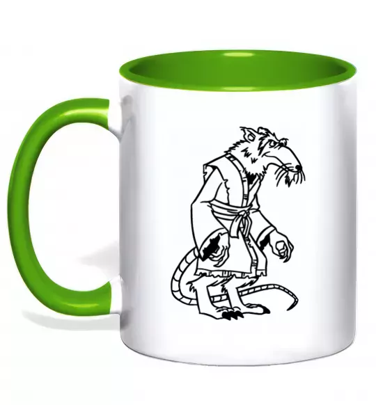 Чашка з кольоровою ручкою Сенсей Сплінтер Зелений фото