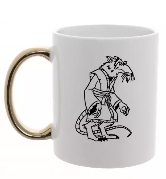 Чашка з кольоровою ручкою Сенсей Сплінтер Золото фото