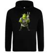Женская толстовка (худи) Шрек та віслюк Черный фото