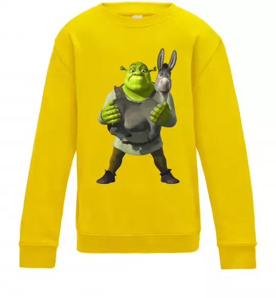 Детский Свитшот Шрек та віслюк Солнечно желтый фото