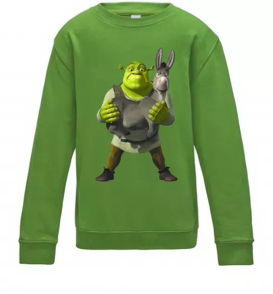 Детский Свитшот Шрек та віслюк Лаймовый фото