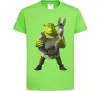 Дитяча футболка Шрек та віслюк Лаймовий фото
