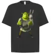 Футболка Оверсайз Шрек та віслюк Черный фото