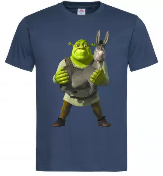 Мужская футболка Шрек та віслюк Темно-синий фото