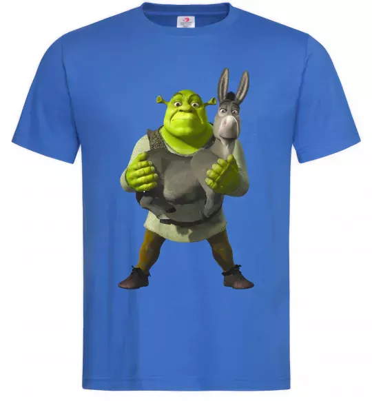 Мужская футболка Шрек та віслюк Ярко-синий фото