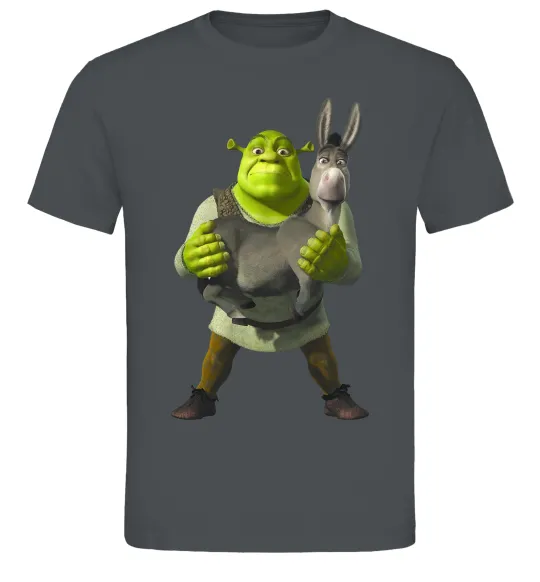 Мужская футболка Шрек та віслюк Графит фото