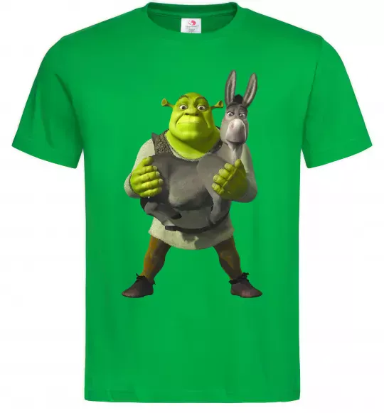 Мужская футболка Шрек та віслюк Зеленый фото