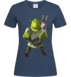 Женская футболка Шрек та віслюк Темно-синий Женская футболка Шрек та віслюк Темно-синий фото