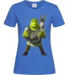 Женская футболка Шрек та віслюк Ярко-синий Женская футболка Шрек та віслюк Ярко-синий фото
