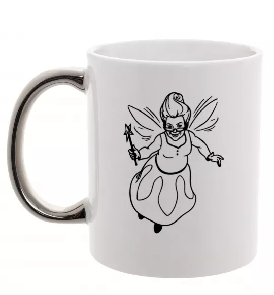 Чашка с цветной ручкой Хрещена фея Серебро фото