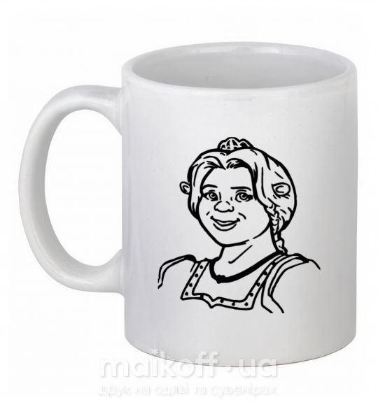 Чашка керамічна Фиона портрет Білий фото