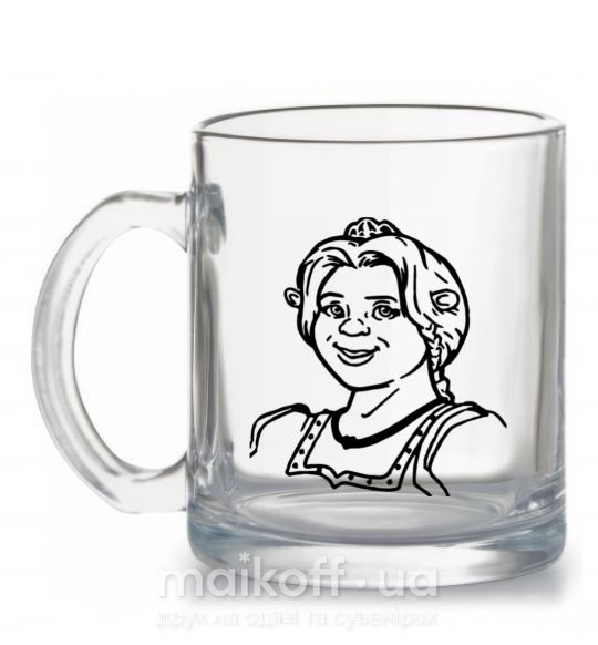 Чашка скляна Фиона портрет Прозорий фото