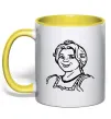 Чашка с цветной ручкой Фіона портрет Солнечно желтый фото