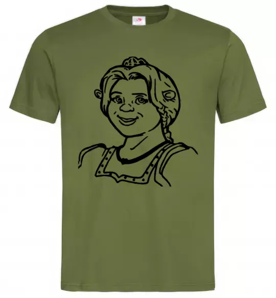 Чоловіча футболка Фіона портрет Оливковий фото